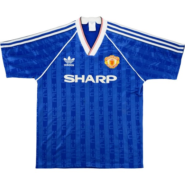 Tailandia Camiseta Manchester United Tercera Equipación Retro 1988 1990 Azul